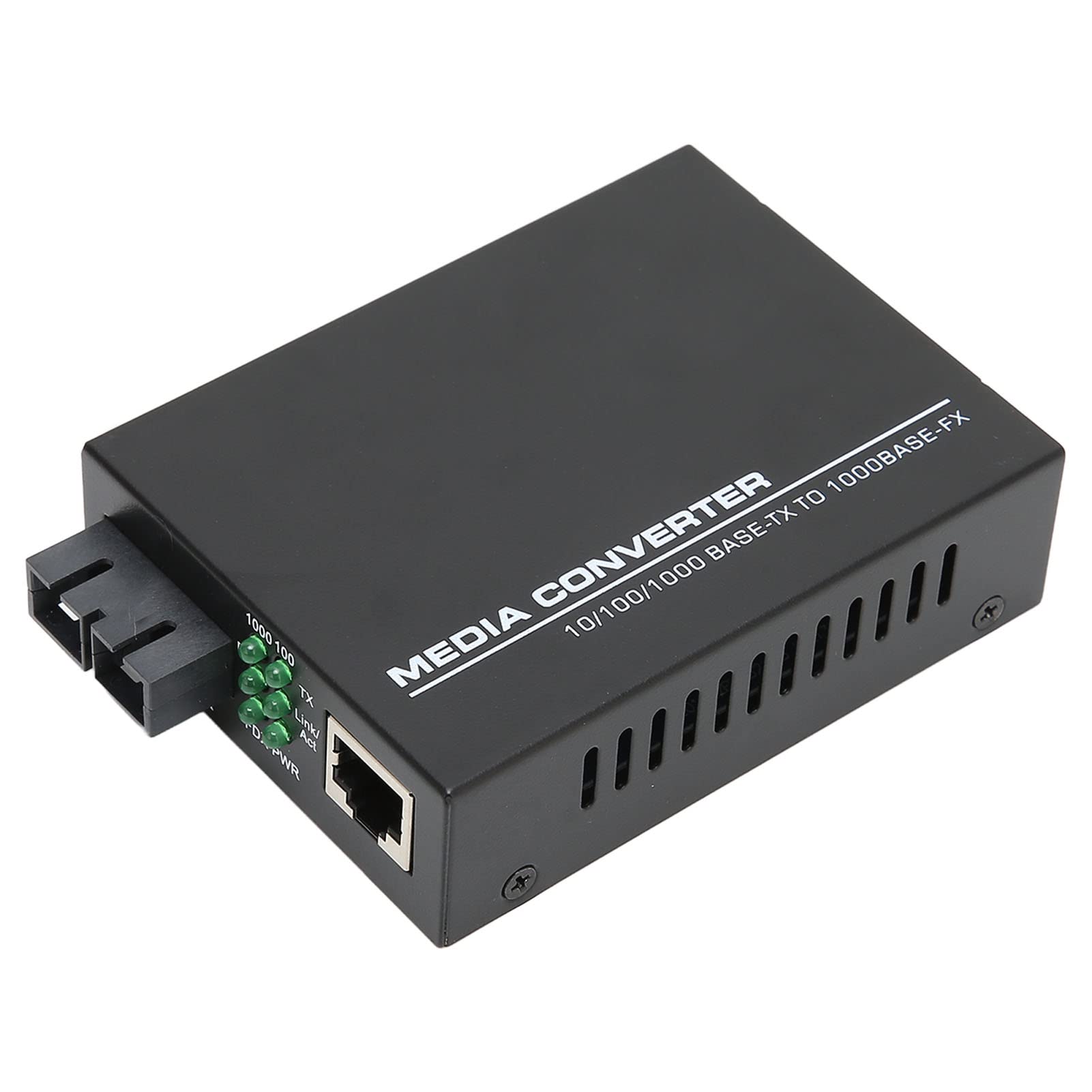 Zunate Gigabit Ethernet Media Converter Fiber to Ethernet Adapter Single Mode Dual SC RJ45 Port 10/100/1000Base-TX High-Speed Network Converter for Broadband Connectivity