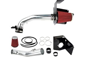 AUTOSITY Cold Air Intake Kit, Chrome Car Air Intake Pipe Kit for Yukon XL 2500 2009-2013 V8 6.0L,Yukon XL 1500 2009-2014 V8 5.3L,V8 6.0L,V8 6.2L,Tahoe 2009-2014 V8 6.2L,V8 6.0L,V8 5.3L,V8 4.8L, Red