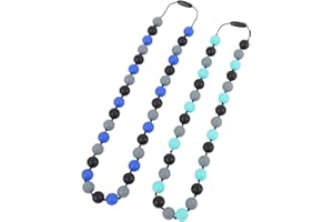 2-Piece Adjustable Silicone Sensory Necklace: Stylish, soft, and non-slip sensory neck chains for children, suitable for impr