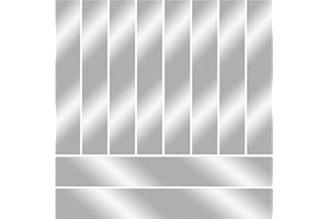 POROHOM 10 Pcs 304 Stainless Steel Strips(12"x 2"x 0.02" Thickness),Brushed Stainless Steel Gap Filler Trim Strip,Stainless Steel Sheet Metal Shim Stock for Kitchen Gap Filler DIY Craft Making