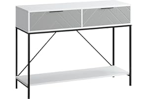 HOMCOM Modern Console Table with 2 Drawers, 2 Tier Entryway Table with Storage Shelf, Narrow Sofa Table for Living Room, Hall