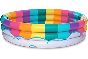 BigMouth Inc Inflatable Kiddie Pool, Blow Up Kid Swimming Pool for Backyard, Small Swim & Splash Pool for Kids - Rainbow, 5 Feet Wide