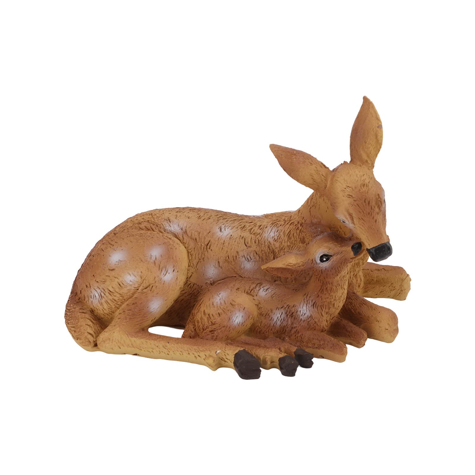 Pilipane Deer Figurine,Deer Statue Doe and Fawn,Animal Figures,Coating Vivid Lovely Deers Statue,Resin Deers Yard Art Ornament for Home Garden Decoration Birthday Party Favors Gift for Kid