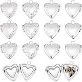 UNICRAFTALE Stainless Steel Memory Locket Pendants Heart Floating Locket Pendants Flat Round Living Memory Pendant Photo Frame Lockets Pendant for DIY Necklaces Jewelry Making