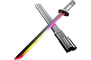 Denash Spark Sword, 30.7" Spark Blade with Flashing Multi Color Lights and Sound, Portable Light Up Sword with Sheath for Cos