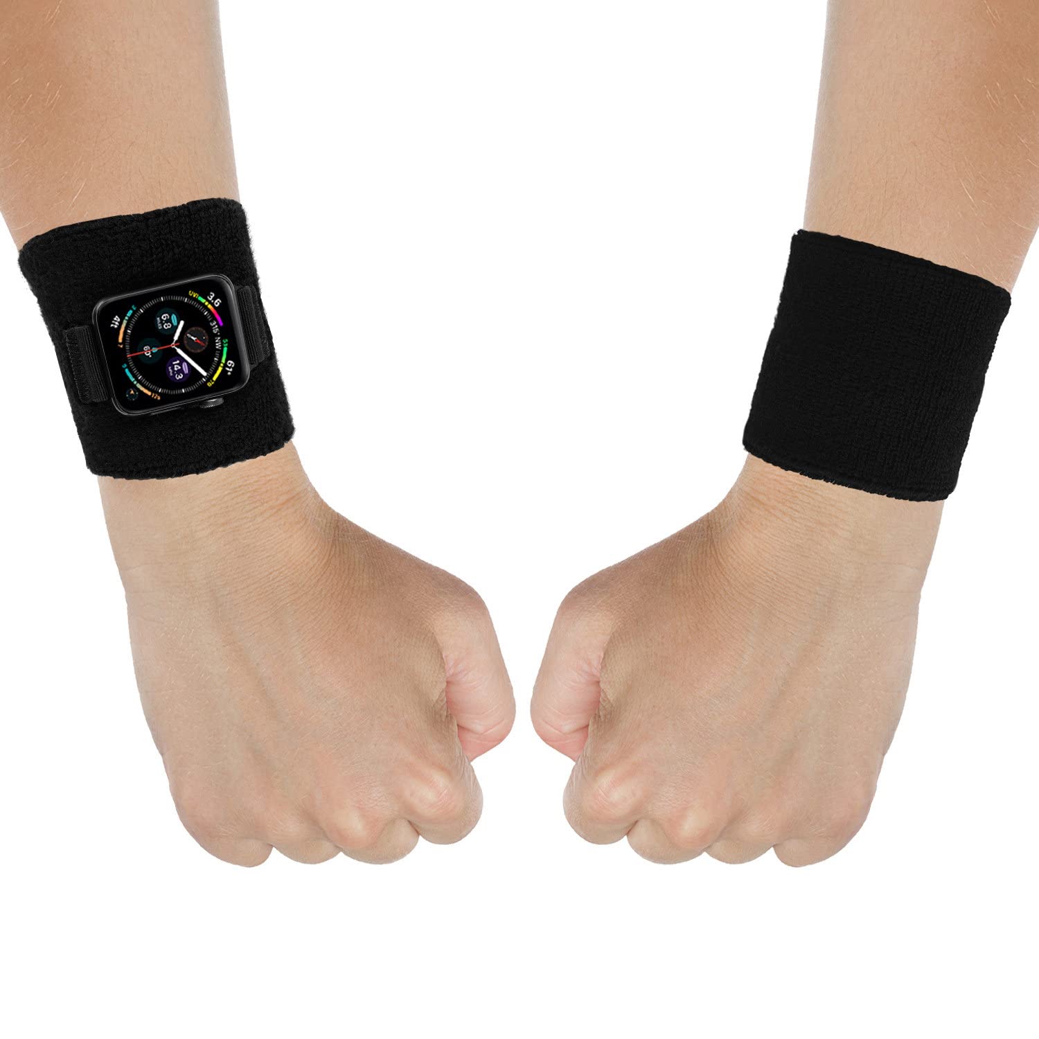 Photo 1 of IFCASE Sport Sweatband Wrist/Ankle Band for Apple Watch 42/41/40mm Series Ultra 10 9 8 7 6 5 4 SE, Unisex Wristband/Ankleband (M)