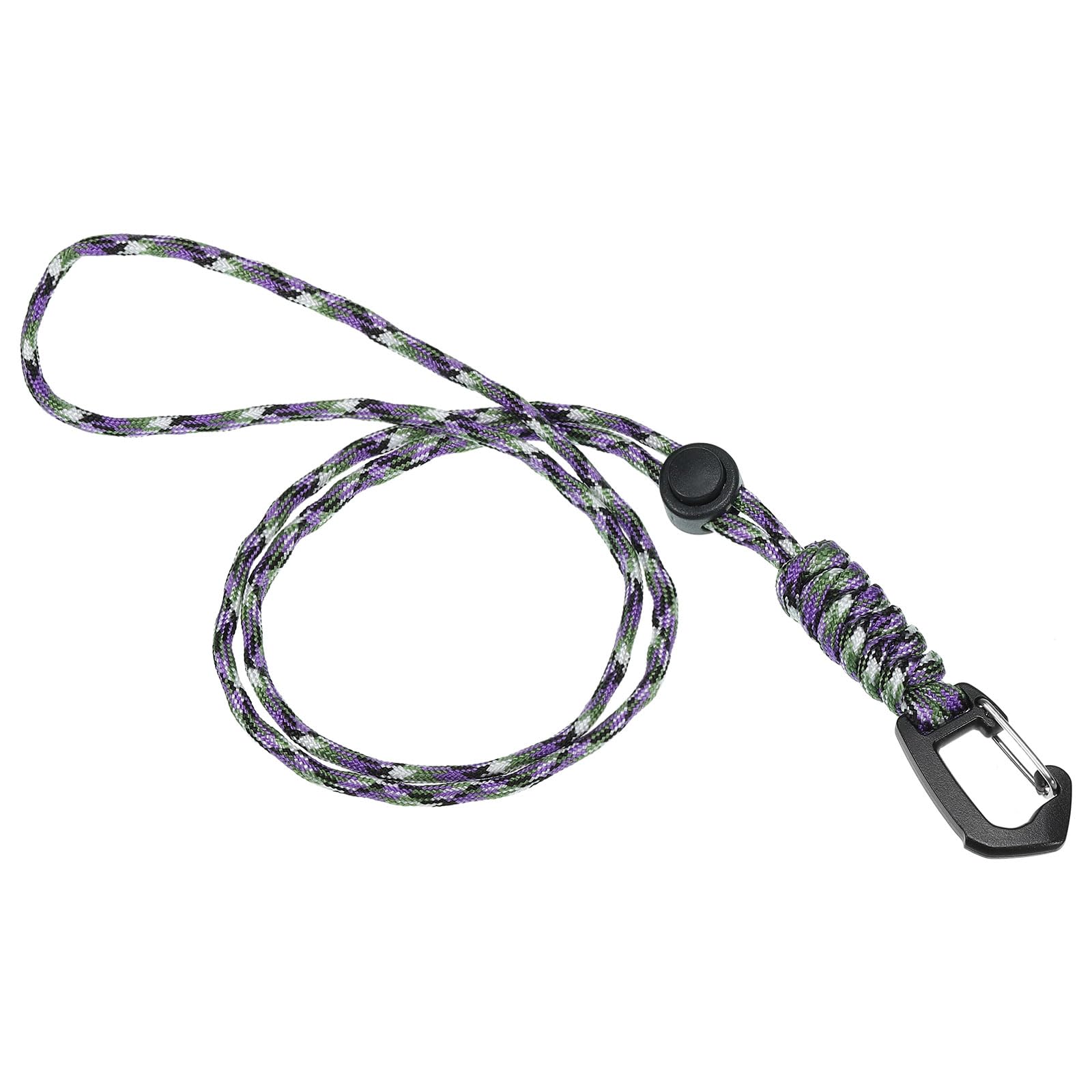PATIKIL Badge Lanyard 18.8 Inch, Necklace Keychain Cord Metal Clasp Hook Ring Strap for Keys Whistle ID Card Badge Holder, Camo Purple