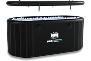 Inflatable Ice Bath Tub for Athletes - Cold Plunge Compatible Water Chiller, Insulated Lid, EVA Groundsheet, Backpack, 150 Ga