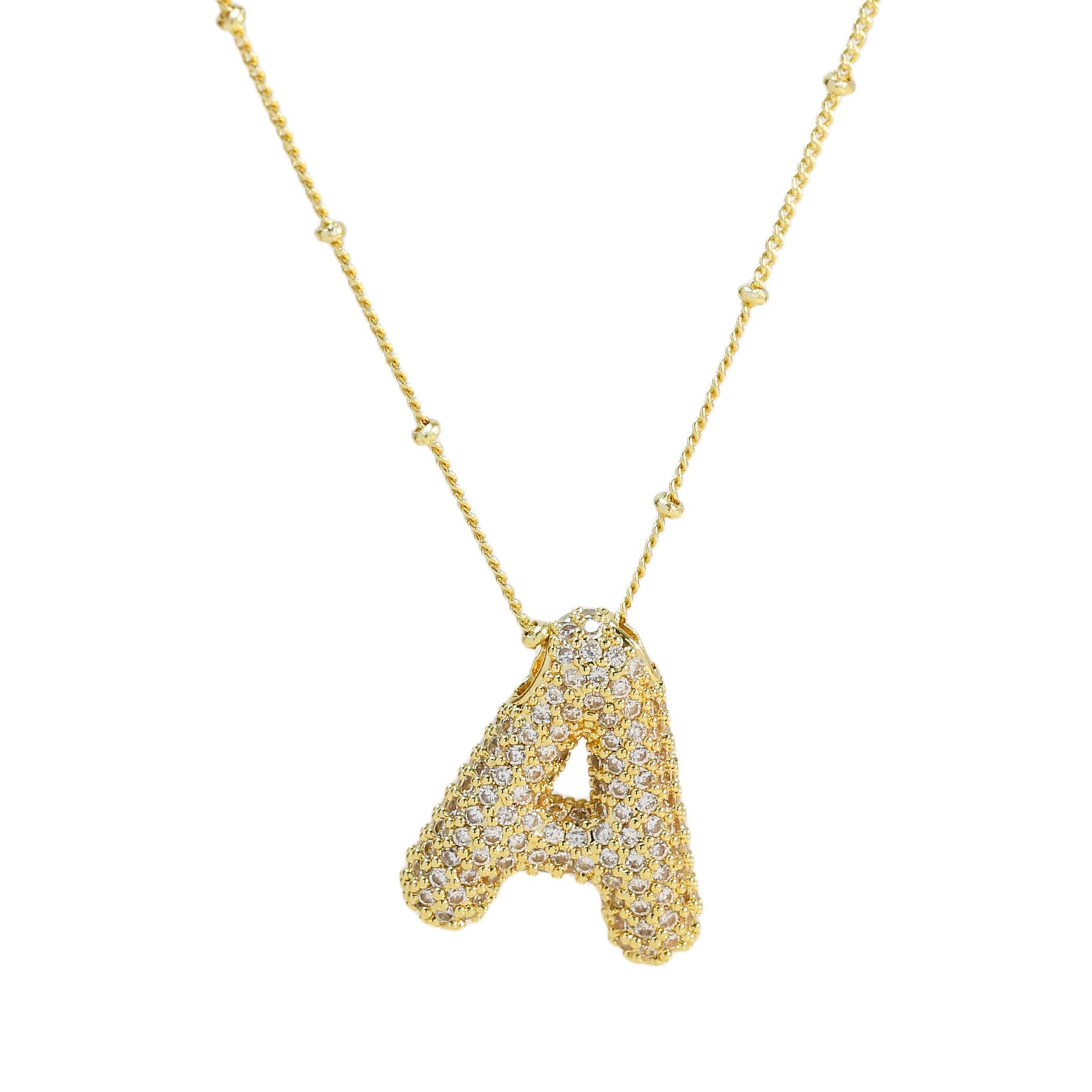 SLOONG 14K Gold Plated Bubble Letter