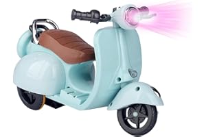 WNRTSA Scooter for Dolls Accessories, Cute Light-Up and Musical Seat with 360° Rotation, Cute Motorcycle for Dolls– Perfect for Doll Collectors, Batteries Not Included (Blue#)