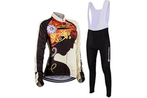 ZEROBIKE Women's Breathable Long Sleeve 3D Gel Padded Bicycle Cycling Suit Mesh Cloting Pants Set UV Protective