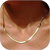 Foforay Fashion Necklace, White Gold and 18K Gold Plated Necklaces, Snake Chain, Rope Chain.Best Gift for Woman(16-18in)