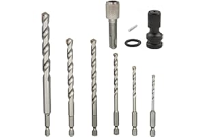 CHCYWJGJ 6PCS Hex Shank Rotary Hammer Drill Bit Set Masonry Bits, Carbide Tipped Shockproof Hex Shank Drill Bit Set for Brick/Plastic/Cement 4-12mm（5/32"-1/2"）