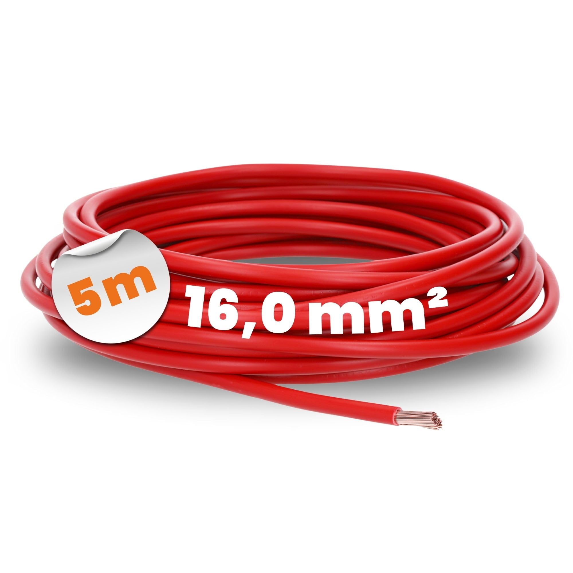5 m Lapp 4520046 H07V-K 16.0 mm² Red I Wiring Cable I Flexible Flexible PVC Single Core I Stranded 16 mm2 I Wiring