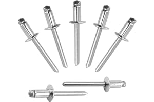 ALLCLEAN 50 Pcs 1/4" x 1/2" Stainless Steel Blind Pro Rivets,6.4 x 12mm Pop Rivets,Stainless Steel Grip and Stainless Steel Mandrel