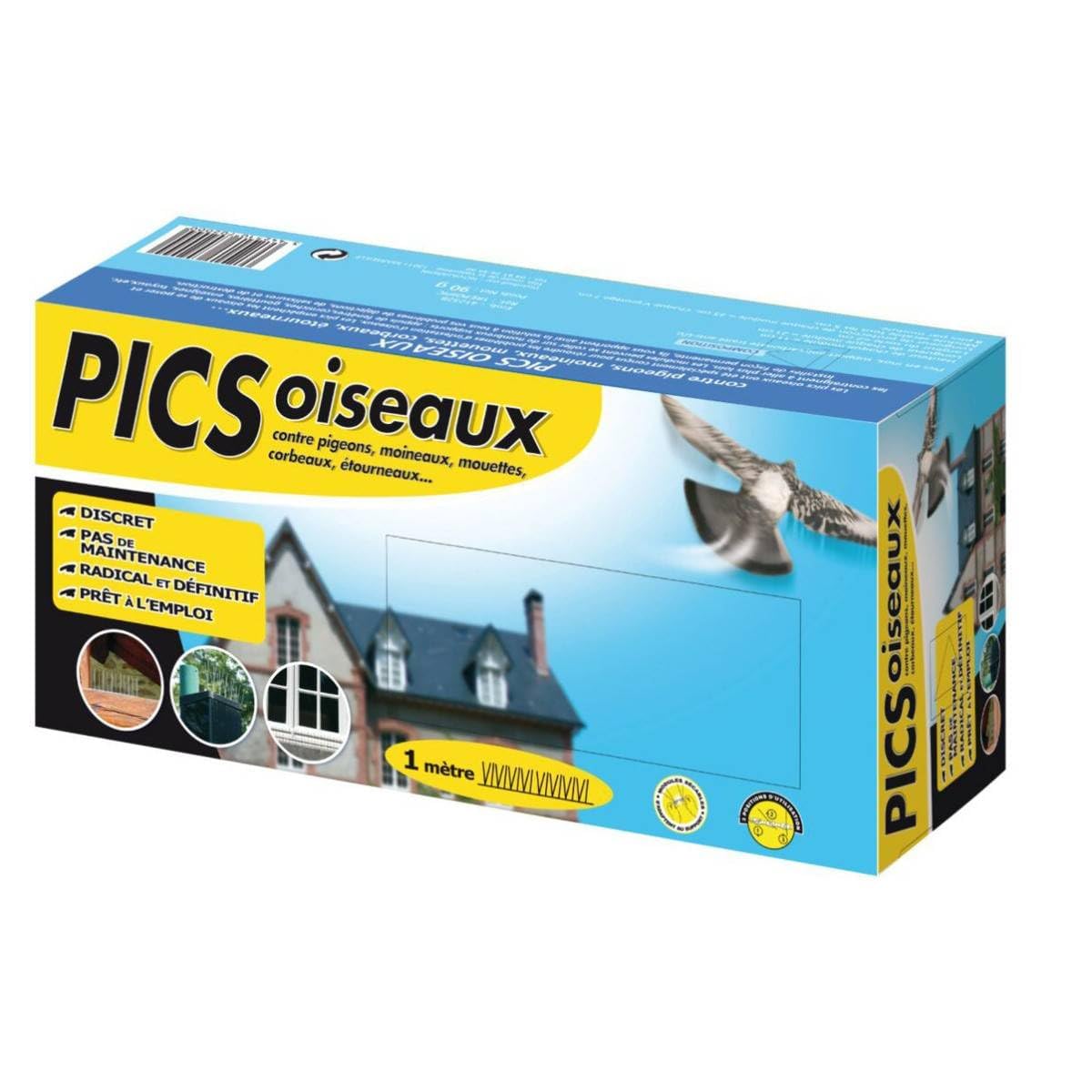 Caussade irepoipic pic-pigeons Discreet and easy to fit, Blue, 25 x 8 x 12 cm