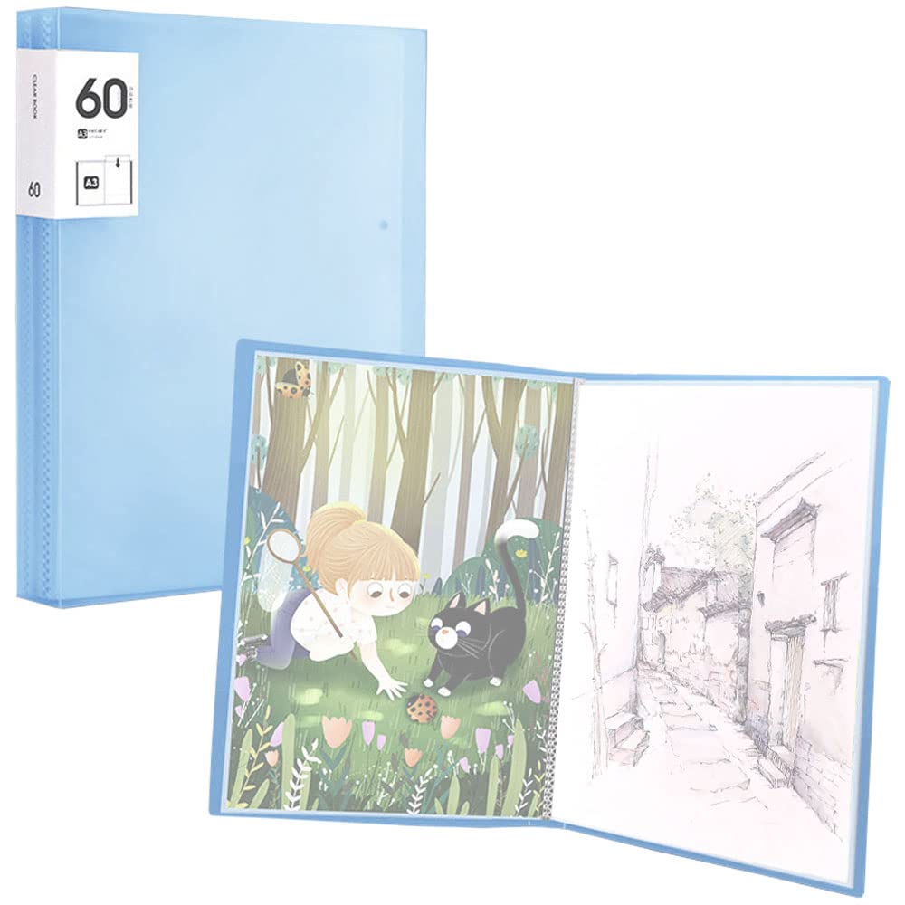 DZOZO A3 Diamond Painting Storage Presentation Book Diamond Painting Art Protectors Portfolio Clear Folder Diamond Painting Art Protection Display Book Painting Storage Book with 30 Clear Pockets