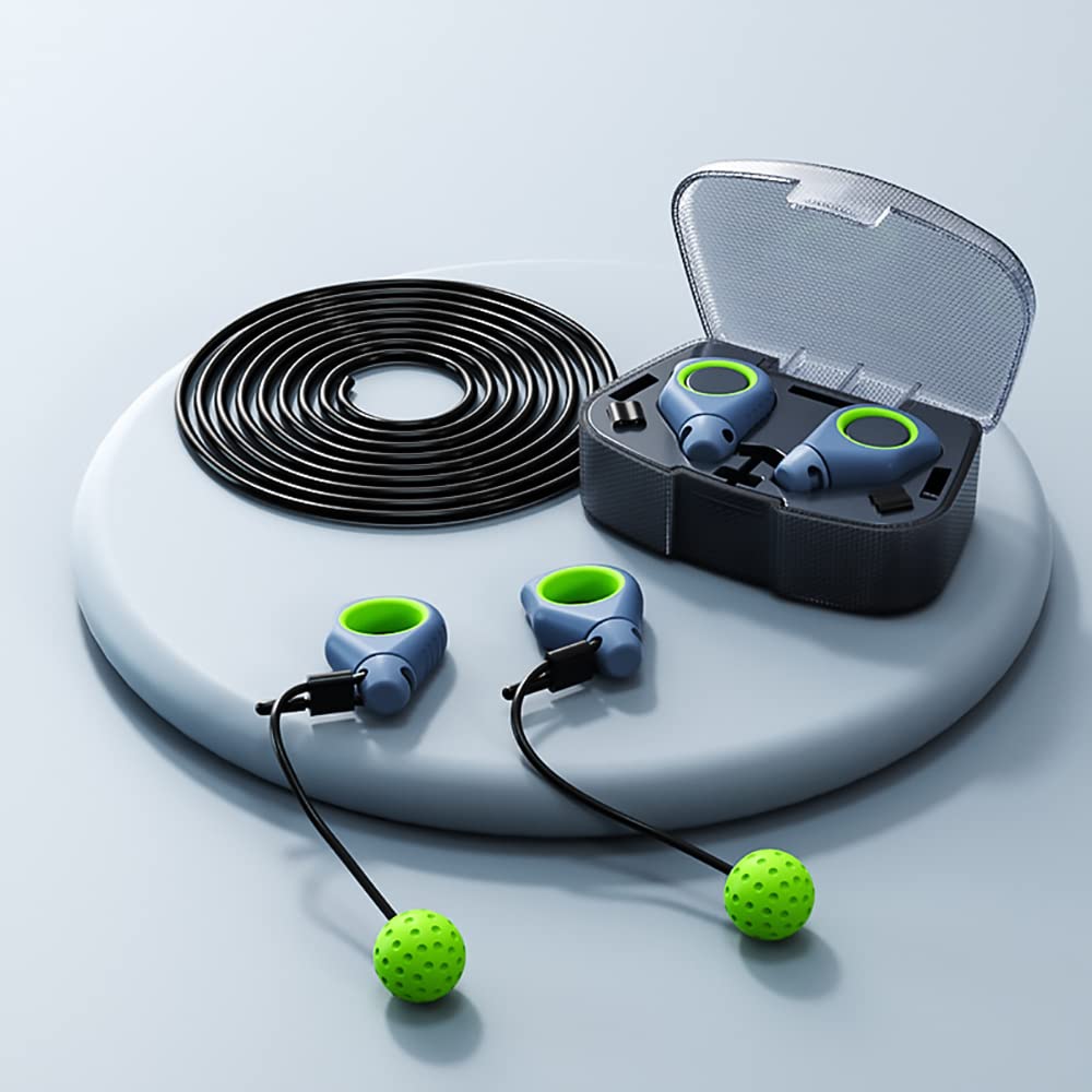 Hsthe Sea Green Fingertip Cordless Jump Rope,Fingertip Skipping Ropes with Weight Ball & Rope,Steel Wire Handle Thumb Movement Wireless Jump Ropes