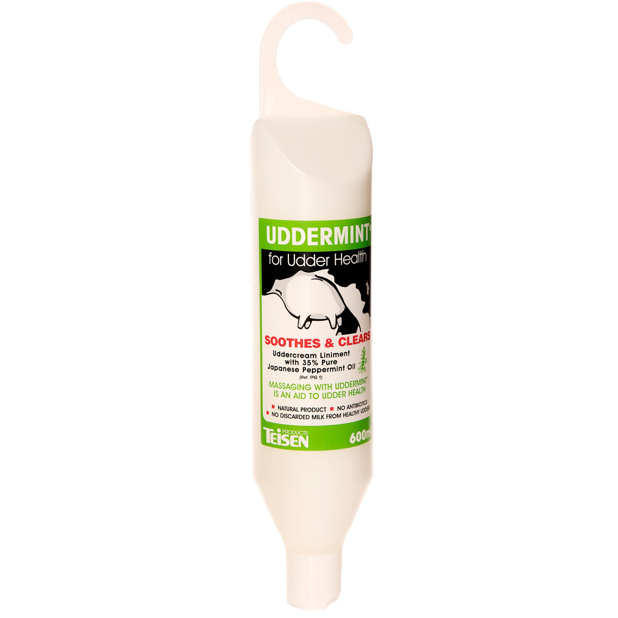Teisen Uddermint 600ml - Deeply Soothing Udder Mint Cream with 35% Japanese Peppermint Oil Extract Strong Cooling Liniment Menthol Rub with Natural Ingredients for Joint and Muscle Rub Udder Cream