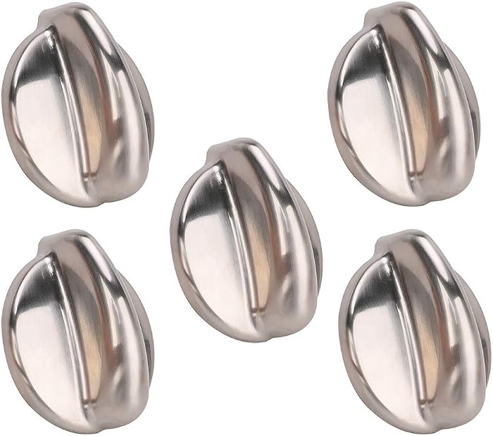 AMI PARTS 5-Pack Metal Chrome Burner Knobs For GE Profile Range & Stove – WB03K10303