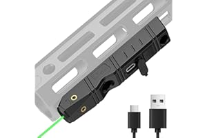 CVLIFE Laser Sight for Rifle, Red/IR/Green Laser Sight Compatible with M-Lok Rail Surface, Ultra Low-Profile Tactical Laser for Guns, Rechargeable M-Lok Laser with Strobe Function