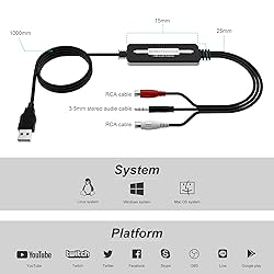 USB Audio Capture Card Grabber for Vinyl Cassette