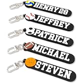 SODWINCO Personalized PVC Sports Name Keychain | Custom Name Tag with Baseball, Basketball, Football, Soccer, Volleyball