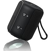Bobtot Portable Speaker Bluetooth, IPX6 Shower Speaker Waterproof, 15H Playing Time, Loud and Stereo Sound with Bass, Dual Pairing for Party, Camping, Travel, Black