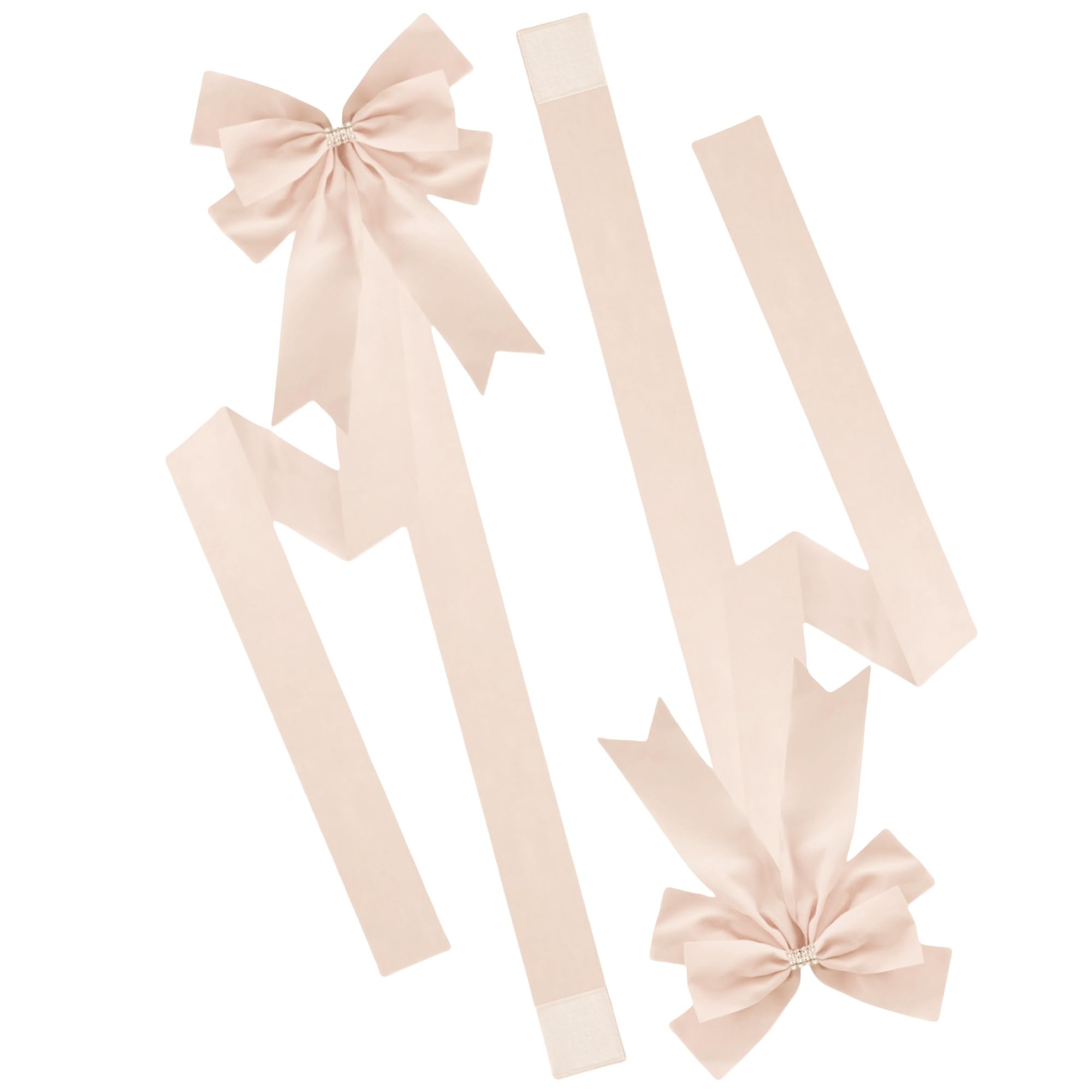 Photo 1 of Meseey 6 Pieces Christmas Cabinet Bows Adjustable Straps Large Ivory Velvet Cabinet Door Bows for Xmas Kitchen/Garage/Farmhouse Decor (Ivory)