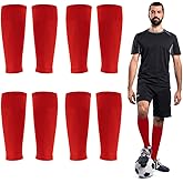 Ukontagood 4 Pairs Leg Sleeves for Soccer, Shin Guard Sleeves Accompany Grip Socks, Youth Adults