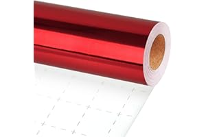 LaRibbons Red Metallic Wrapping Paper, 17 Inch X 40 Feet (56.6 sq.ft) Solid Color Paper Roll, Gift Wrapping Paper Rolls for Wedding, Birthday, Christmas, Baby Shower