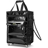 BALEINE Reusable Grocery Bags on Wheels, Rolling Tote Bag, Shopping Trolley, Large Backpack Shopping Carts for Groceries