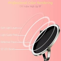 8" Lighted Makeup Mirror with Magnification, 1X/10X