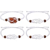 WEWAYSMILE 4Pcs Empty Crystal Holder Bracelet Adjustable Stone Cage Cord Bracelet Nylon Braided Crystal Netted Holder Bracelets Cord for DIY Crystal Pendant Bracelet Jewelry Making