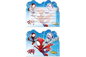 DTBBKSY 20PCS Spiderman Birthday Invitations ,Spiderman Birthday Invitations for Boys,Spiderman Invitations Birthday Party Supplies(3.93 x 5.9in'') Postcard Style (Invitations 20pcs)