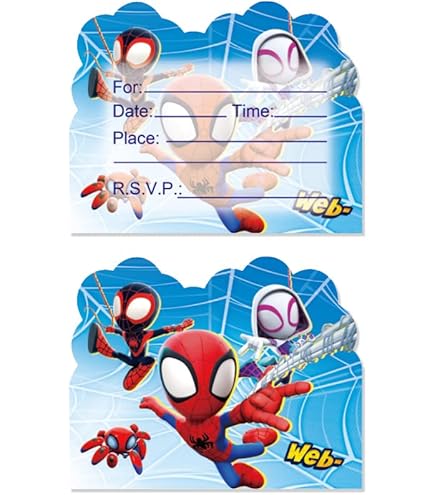 20 Pcs Spidey Party Favor Invitations Cards For Spidey And His Amazing - View #3