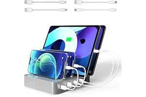 VIMC USB Charging Station Multiple Devices: 20W Fast Phone Charger Stand Dock, Compatible with Apple Cellphone iPad iPhone Tablet and Other Electronic