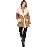 Frye womens Faux Shearling Coat With Patch Pockets