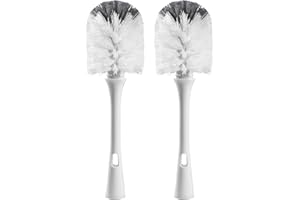 RIMAY Bottle Brush Replacement Head for OXO Bottle Brush Tot Only, 2 Pack Bottle Brush Refills, Dual Bristle Design for Baby Bottles, Water Bottles, Glasswares