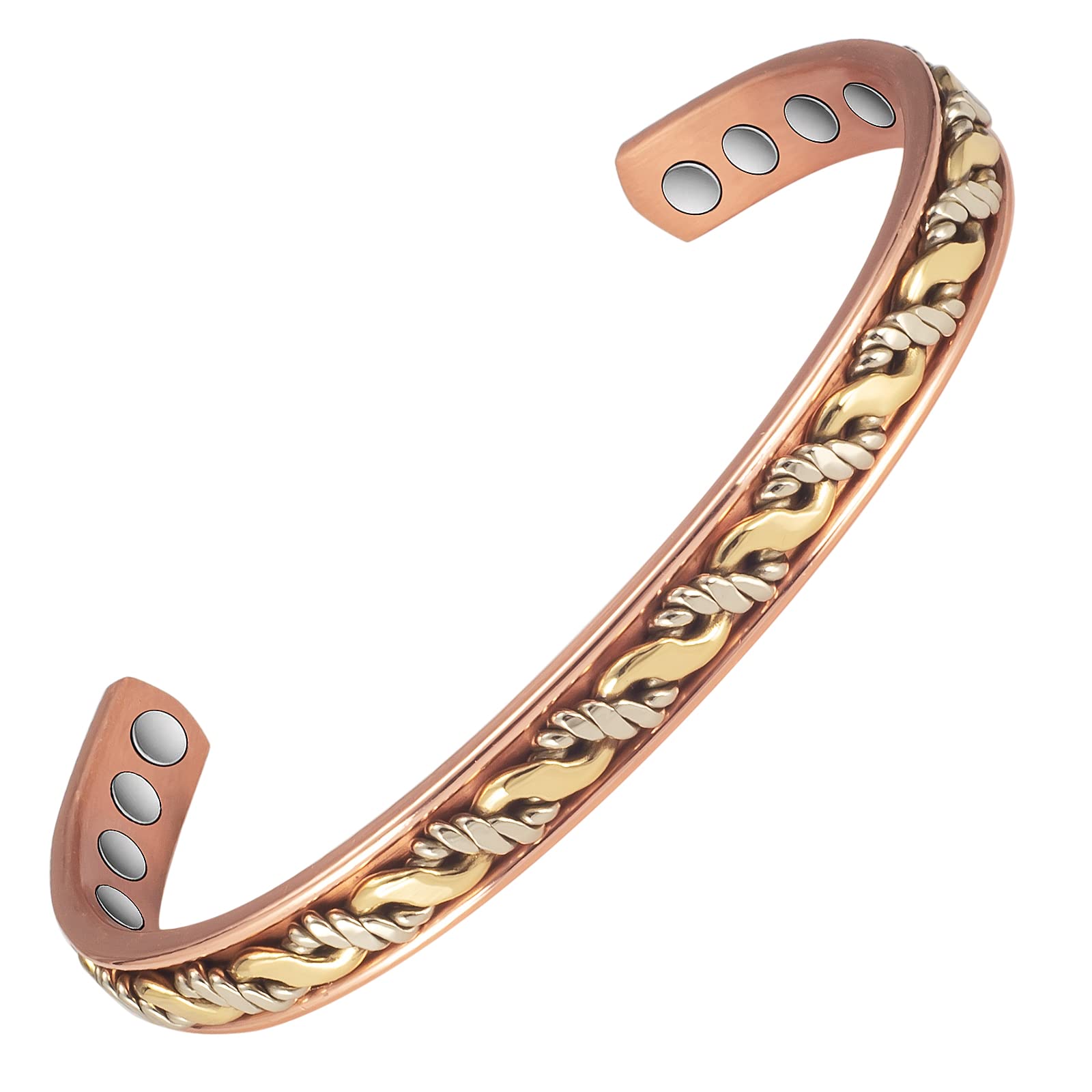 EnerCoppeX 3500 Gauss Magnetic Bracelet, Female Magnetic Copper Bracelet Jewelry, 99.99% Pure Copper Magnetic Bracelet, Including 8 Magnets…
