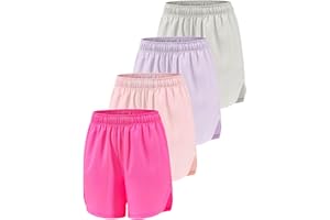 Mexholin Girls Athletic Shorts with Pockets Running Shorts for Girl,Soccer Short for Kids Teens Basketball Workout