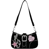 Verdusa Women's Y2k Star Embroidery Shoulder Bag Mini Chain Hobo Handbag Purses