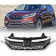 MATMACRO Honeycomb Front Bumper Grille For Honda CRV CR-V Black With Chrome Trim Grill 2015 2016