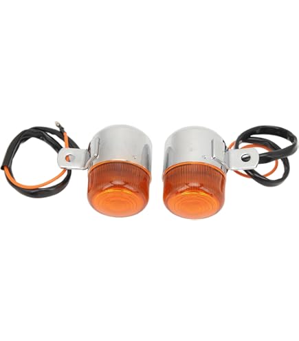 4-Piece 6V Amber Motorcycle Turn Signal Set - LED Blinker Lights With Bullet Connectors