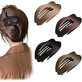 Women Flat Hair Claw Clips, Large Matte Non-Slip Hair Clips, 4-Pack Strong Styling and Hold Suitable for Thick Hair, Women Hair Accessories, Duckbill Shaped Hair Clips