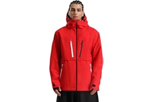 GSOU SNOW Men's Ski Jacket Waterproof Snowboard Jackets Windproof Insulated Baggy Snowboarding Coat Winter Snow Hooded