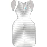 Love to Dream Swaddle UP 50/50 Transition Bag, Gray, X-Large, 24-30.5 lbs, Patented Zip-Off Wings, Gently Help Baby Safely Transition from Being swaddled to arms Free Before Rolling Over