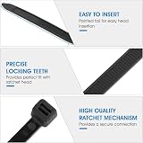 Yaluzibi 16 inch Cable Ties 100 Pack 400mm x 4.8mm Black 50lbs UV view 5