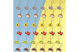 Cartoon Keychain Mini Cute Keyring for Classroom Prizes Goodie Bag Stuffers Supplies