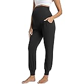 V VOCNI Women's Maternity Joggers Lounge Workout Stretchy Sweatpants Pregnancy Pants with Pockets